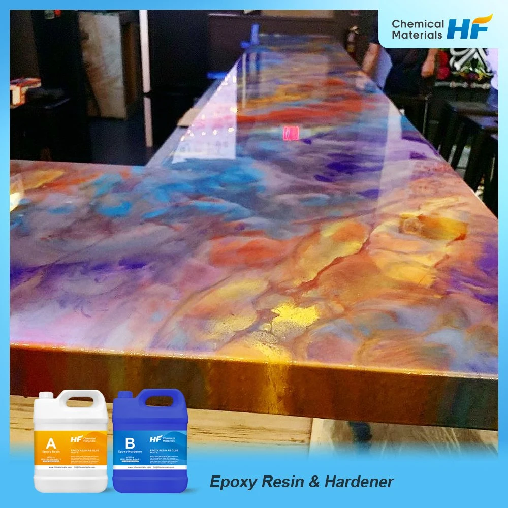 High Glossy UV Protection Anti-Scratch Epoxy Laminating Resin for Wash Table Top Coating Epoxy Resin and Hardener High Gloss Ab Glue Countertop Coats